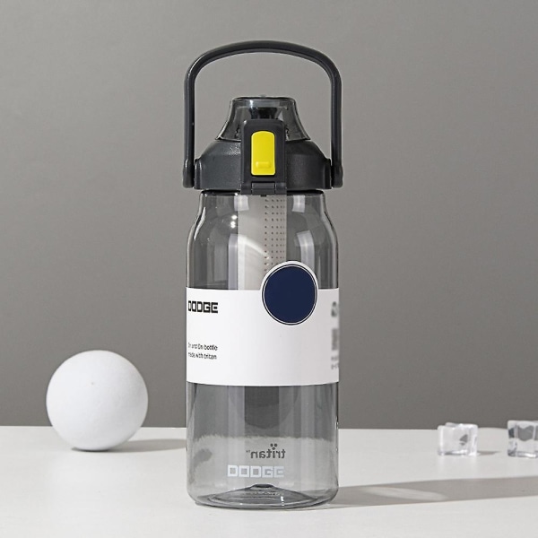 Vattenflaska - Läckagesäkra Bpa-fria vattenflaskor, låsfunktion och fällbart lock, dricksvattenkoppar Black 1000ml