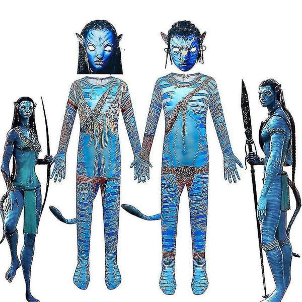 Avatar 2 The Way Of Water Neytiri Cosplay Anime Halloween kostymer för barn Zentai Fantasia Jumpsuits Utklädnad Karneval Kläder D_y 130( for 120-130cm) Boy