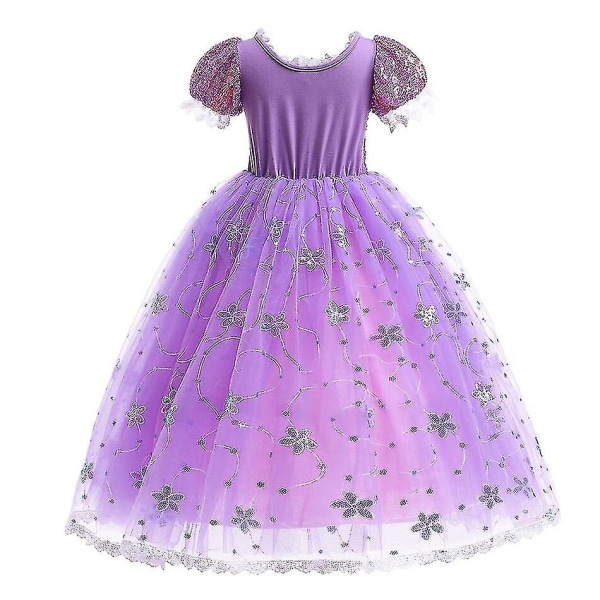 Princess Rapunzel Klänning För tjejer Eleganta lila klänningar Fancy karnevalsdräkt Barnbal Aftonklänningar Halloween Rollspel Klänningar 2Y Tag-100 Rapunzel Sets 08