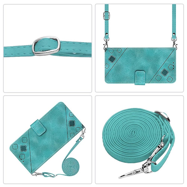 Case till Ipod Touch 7 med långhalsband Läder Flip Cover Kompatibel med Ipod Touch 7 Case Green