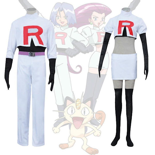 Cosplay Galaxy Rockets James Jessie Pullover Byxor Kjol Handskar Strumpor Full Set Speldräkt Unisex Vuxna James M