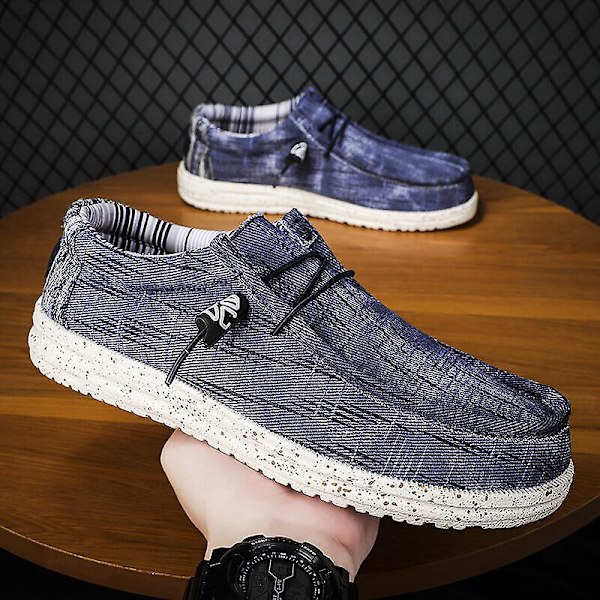 Wally Lättvikts Loafers för män som andas Casual Slip-on Sneakers Skor Blue EU 41  US 8