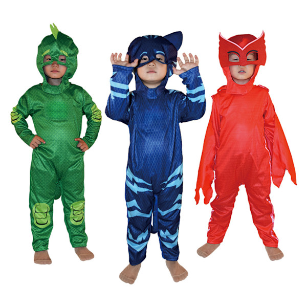 Halloween Maskerad Man Pyjamas Liten Hjälte Barn Show Kostym Katt Barn Cosplay Barnkläder Blue S