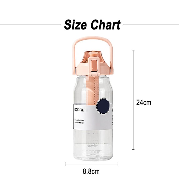 Vattenflaska - Läckagesäkra Bpa-fria vattenflaskor, låsfunktion och fällbart lock, dricksvattenkoppar Pink 1000ml