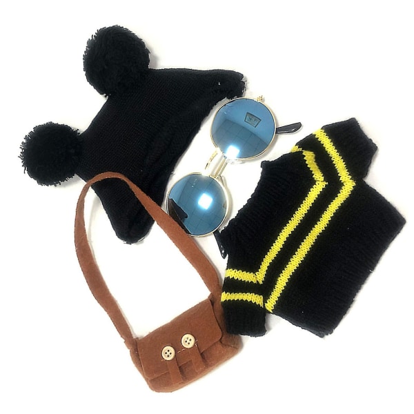 Fyllda Duck Doll Kläder Svart Hatt Tröja Brun Väska Solglasögon Fashionabla Plysch Doll Kläder null none
