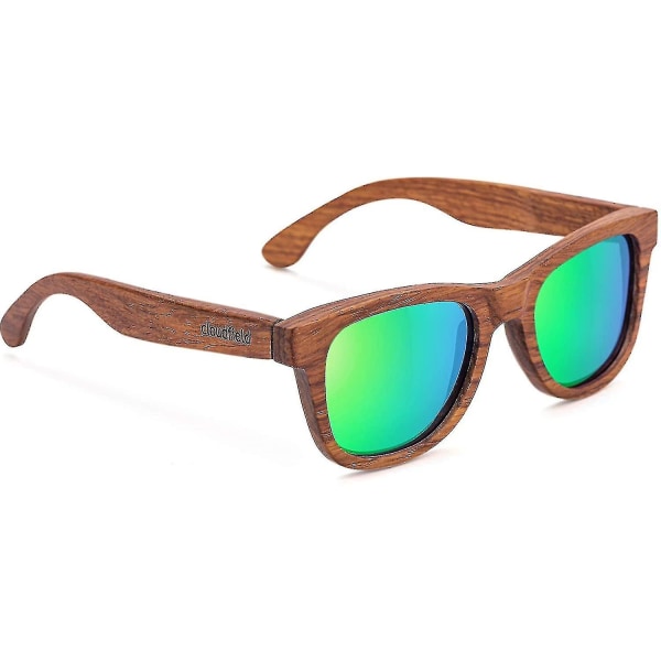 Träsolglasögon - polariserade linser med bambu träram med dubbla lager av UV-blockerande beläggning
