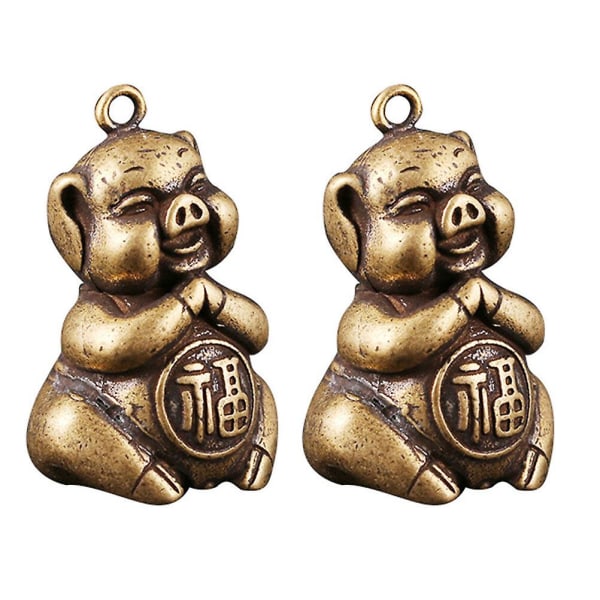 2st Pig Modeling Diy Nyckelring Unik Lovely Key Ornament Chic Brass Craft