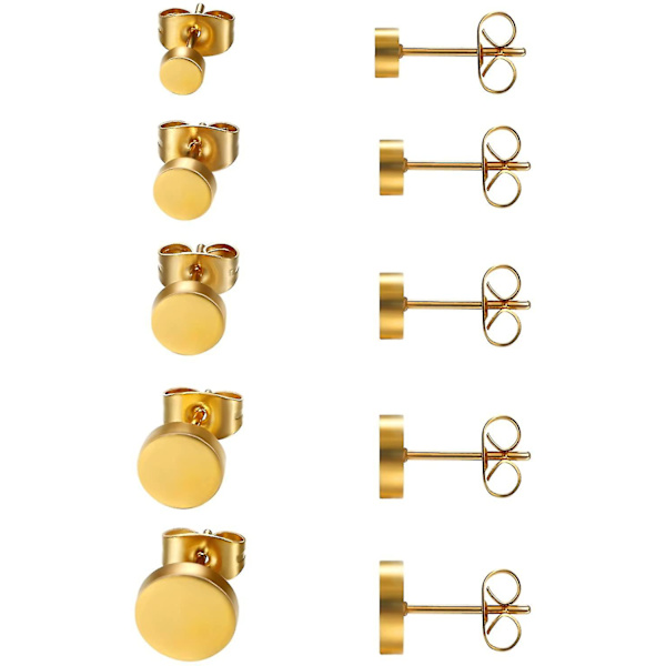 Handgjorda örhängen Runda Ice-matt | Perfekt present Gold (5 pairs)