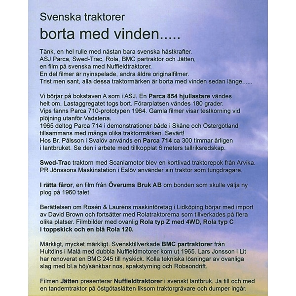 Svenska Traktorer - Borta med vinden (DVD)