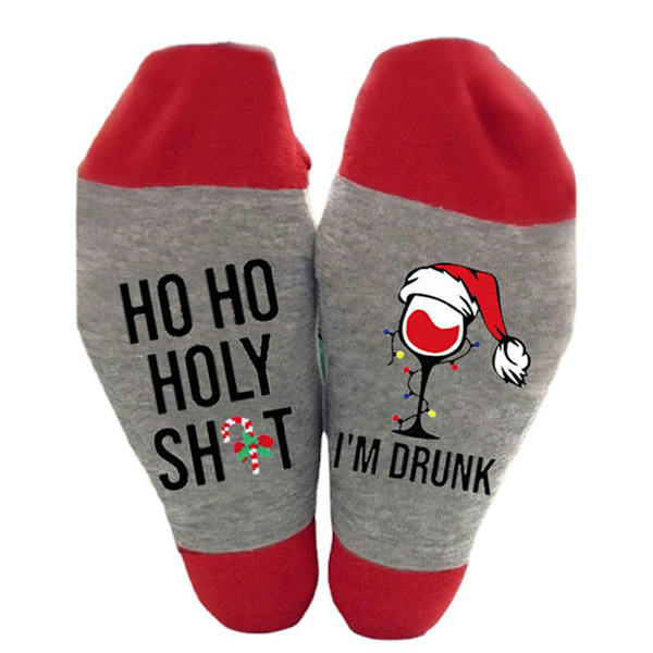 Jul tecknade Strumpor Xmas Nyhet Gåva Hem Warmer - high quality Grayish red