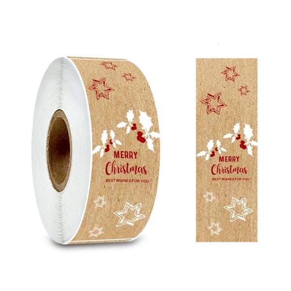 150st/rulle julklappsetiketter Kraft juletiketter - high quality