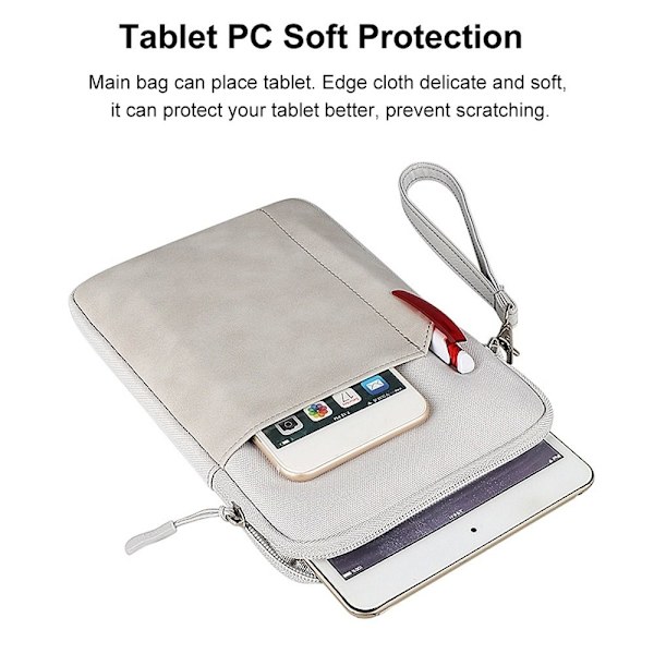 Handväska Tablet Sleeve Case LJUSGRÅ FÖR 9,7-11 TUM - high quality Light Grey For 9.7-11 inch