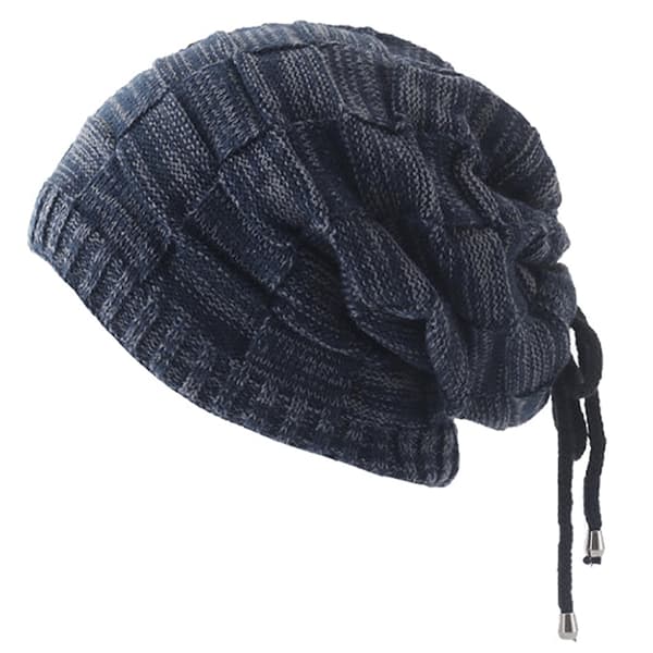 Vinter Höst Unisex Pullover Cap Ull Stickad Unisex varm mössa - spot sales navy