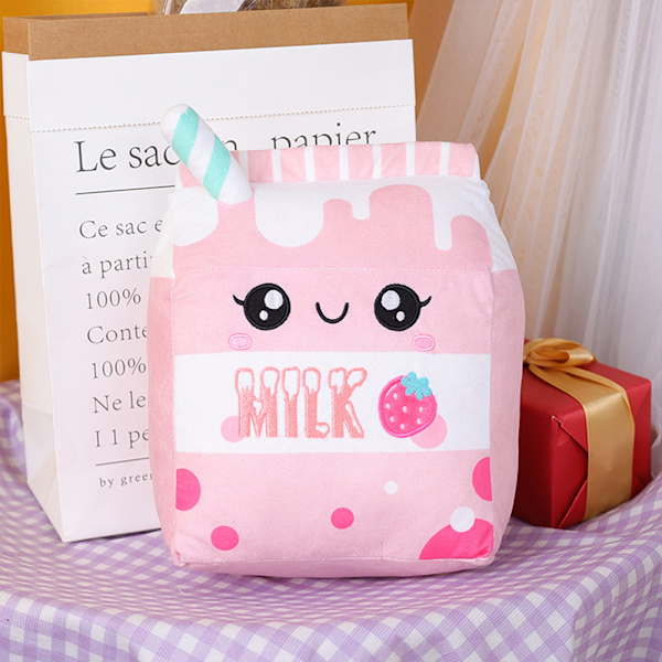 Maitopakkaus Pehmo Tyyny Maito PP Puuvillatäytetty lelu Sarjakuva Maitonukke pojille Tytöille - varastossa Strawberry Milk