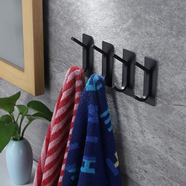 Handdukskrok Väggkrokställ SVART - on stock Black