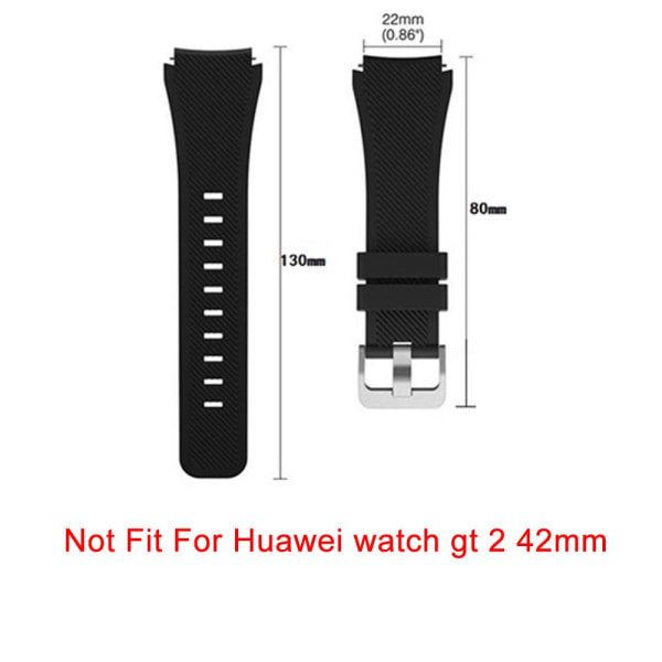 För Huawei Watch GT/GT2 Watch Band Silikonband 22 mm rem - spot försäljning black