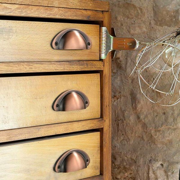 12: e koppdragskalhandtag Half Moon köksskåpslåda - stock Red bronze 12pcs