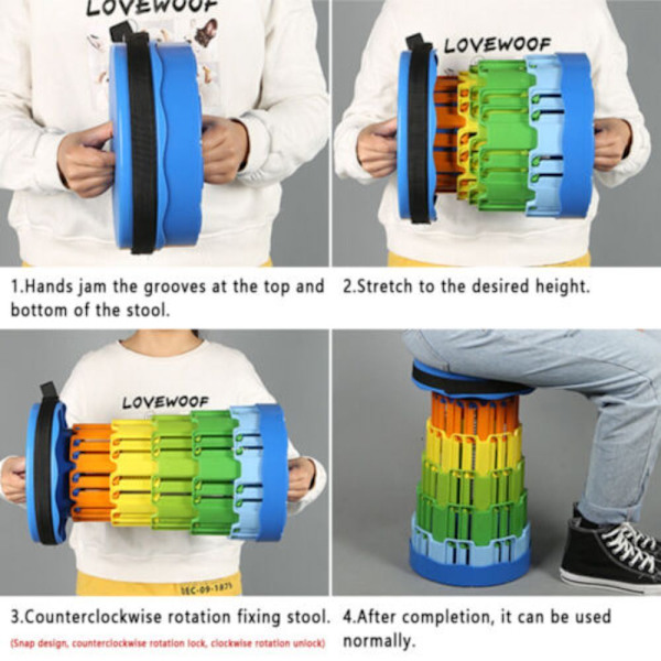 Fällstol Campingsits Fiskestol utomhus - on stock rainbow&dark blue