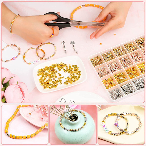 2160 bitar Gold Spacer Beads Set - spot sales