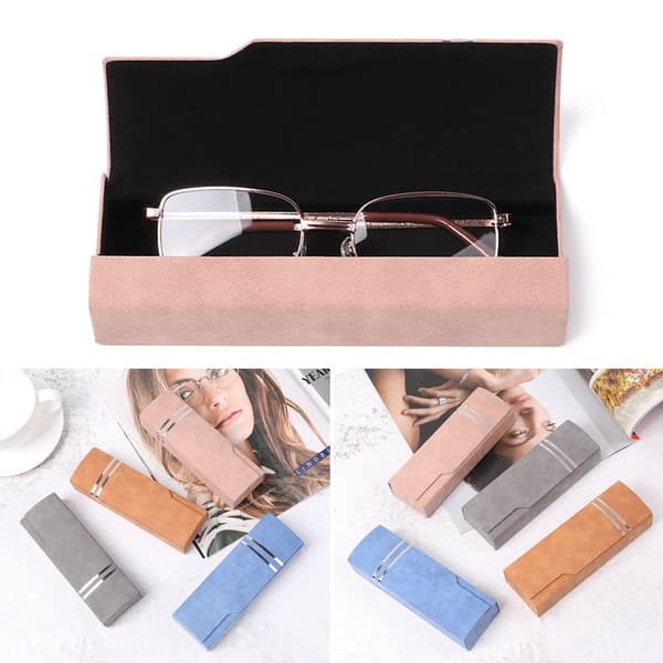 Glasögon Box Glasögonfodral Case silverfärg BLÅ - stock blue
