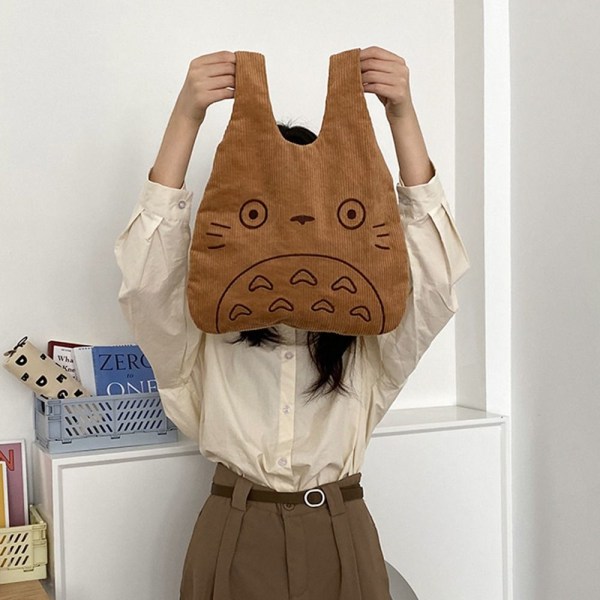Tecknad Totoro Broderi BRUNT - spot sales Brown