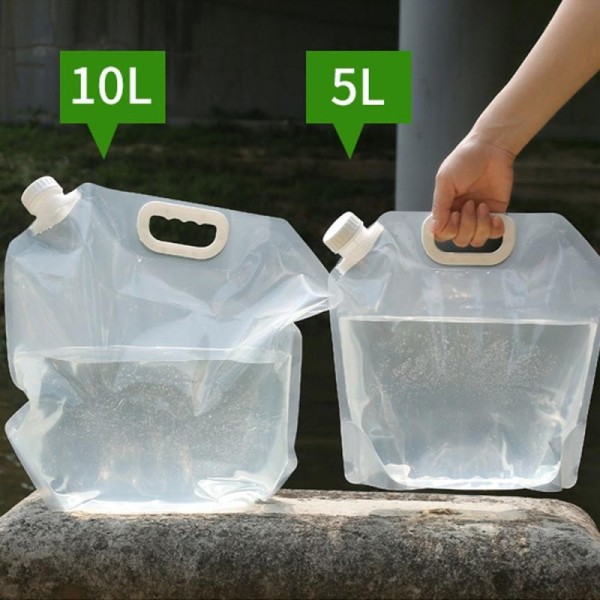 Utomhus Bärbar vattenpåse i plast med hopfällbar behållare - spot försäljning White 5L no faucet