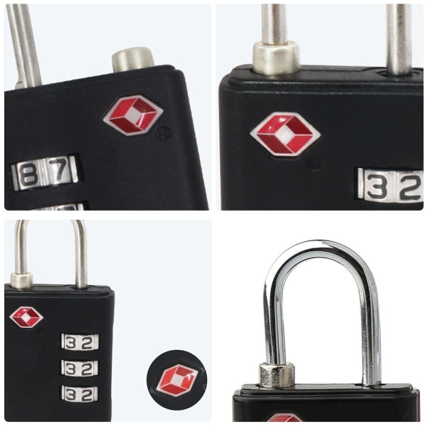 TSA Customs Code Lock Matkatavaroiden Salasanalukko SILVER - varastossa Silver