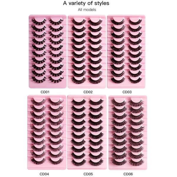 10Pairs Lashes DD Curl Russian Volume Mink Hair tekoripset - spot sales