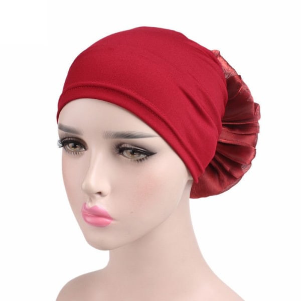 Flower Turban Hat Naisten Solid Headwear Caps - korkea laatu black