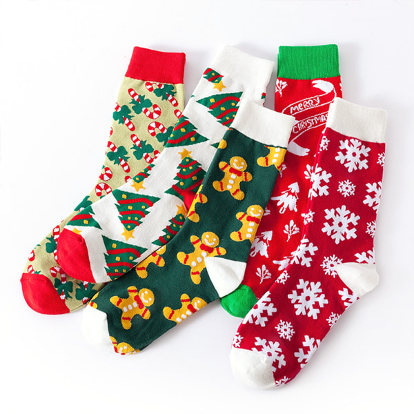 Jul Midi Strumpor Herr Damer Barn Träd Snöflinga Xmas Present - stock E