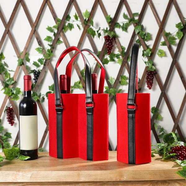Viinin säilytyspussi Huopalaukku VIININ KAKSOISET TASKUT KAKSI TASKUT wine red Double pockets-Double pockets