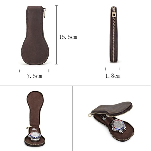 Watch Storage Box Watch Case Watch Protective Organizer - stock brown