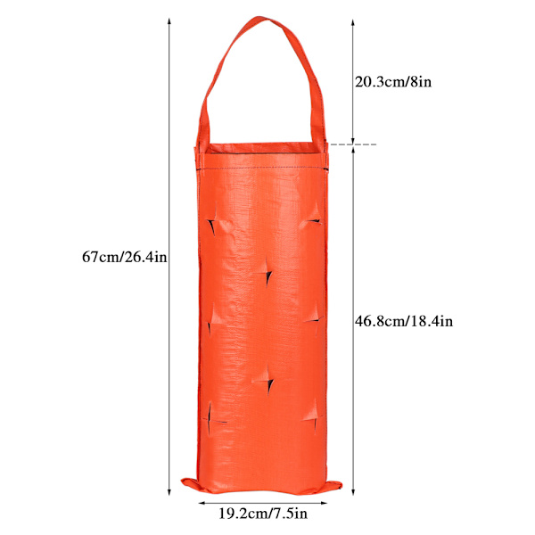 Tyg jordgubbar hängande plantering släpande växter växa påse - on stock orange 4 Pockets