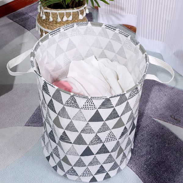 Hopfällbar Tvättkorg Hem Organizer GRÅ ROSA TRIANGEL GRÅ - on stock Gray Pink Triangle