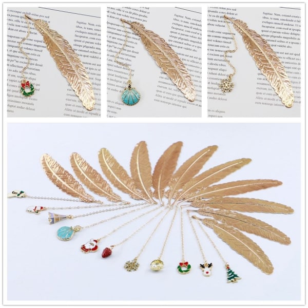 Feather Bookmark Metal Bookmark - on stock