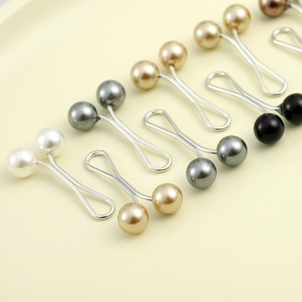 24kpl Pearl Clip huivi BLACK WHITE - korkea laatu black white