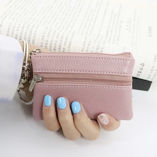 2KPL Minikorttilompakko PU-nahka PINK - varastossa pink