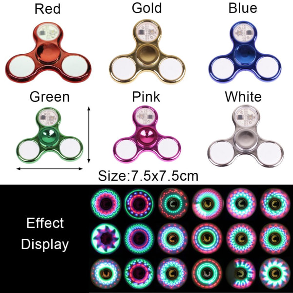 Fidget Hand Spinner LED Luminous Gyro WHITE - on stock white
