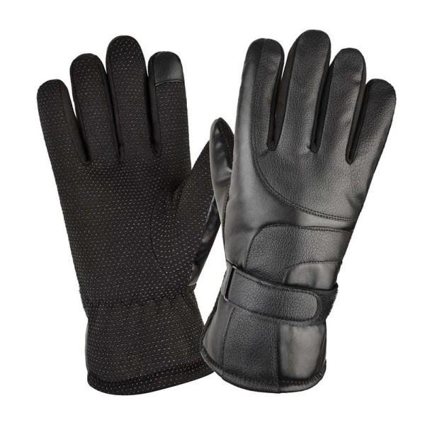 Velvet Gloves PU Leather Gloves Pehmokäsineet - varastossa