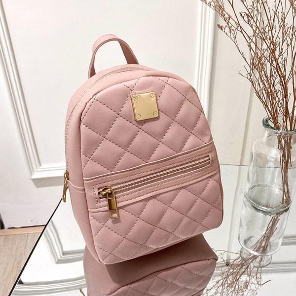 PU Läder Shoulder Mini Liten Ryggsäck Multi-Function rosa - on stock pink