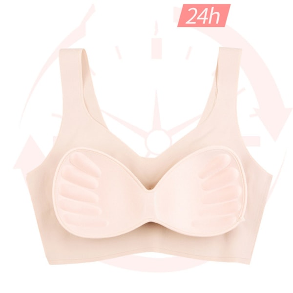 BH Sömlös väst BH:ar Push Up Underkläder Sovtopp med bröst P - spot försäljning Pink L