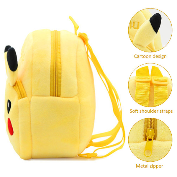 Lasten söpö pörröinen pehmoreppu koululaukku Matkalaukku - spot-myynti Pikachu