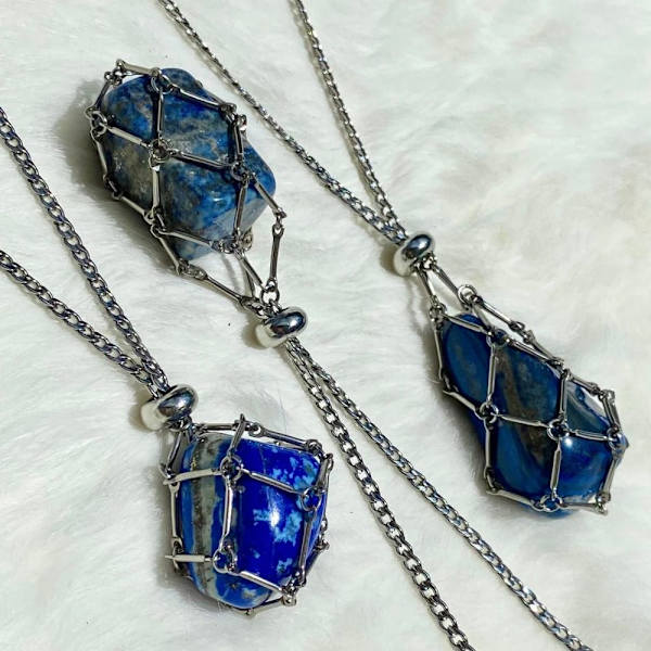 Crystal Holder Cage Kaulakoru Crystal Net etal Necklace - varastossa M