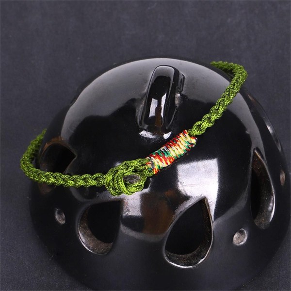 Buddhist Knots Armband Weave Armband SVART GRÖN-17CM - high quality