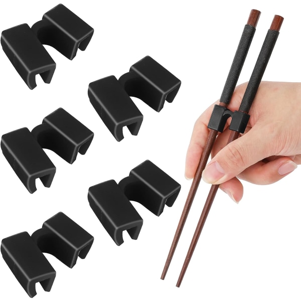 5 stycken svarta ätpinnar clips plast set ätpinnar hjälper PE - on stock