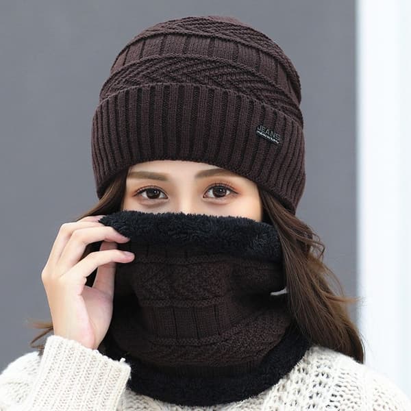 Beanie Scarf Neck Cap GREY - korkea laatu Grey