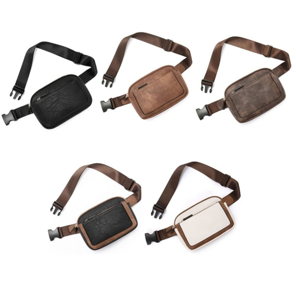 Nahkainen Fanny Packs naisille Vyölaukku MUSTA RUSKEALLA - varastossa Black with Brown