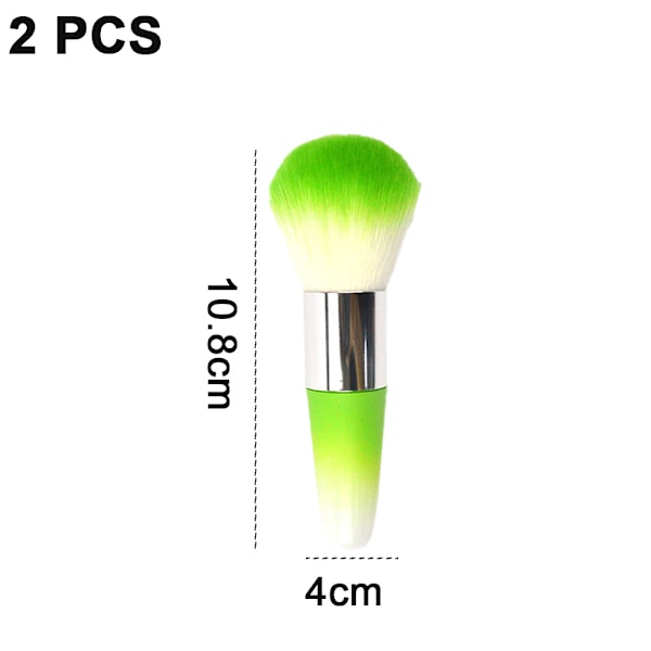 Pulvernagelborste, för akryl och pulverborste, grön - stock Green