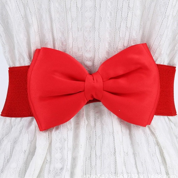 Brett resårbälte Bowknot chiffong midjeband ROSA - on stock pink