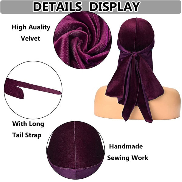 1st Durags Caps Bandana Hat WINE RED - korkea laatu wine red